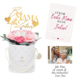 Geschenkidee für Mama: Premium White Blossom Box mit Karte + Topper