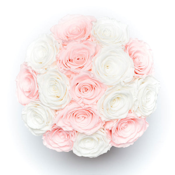 Large - Black Marble - Weiß-Rosa Bouquet