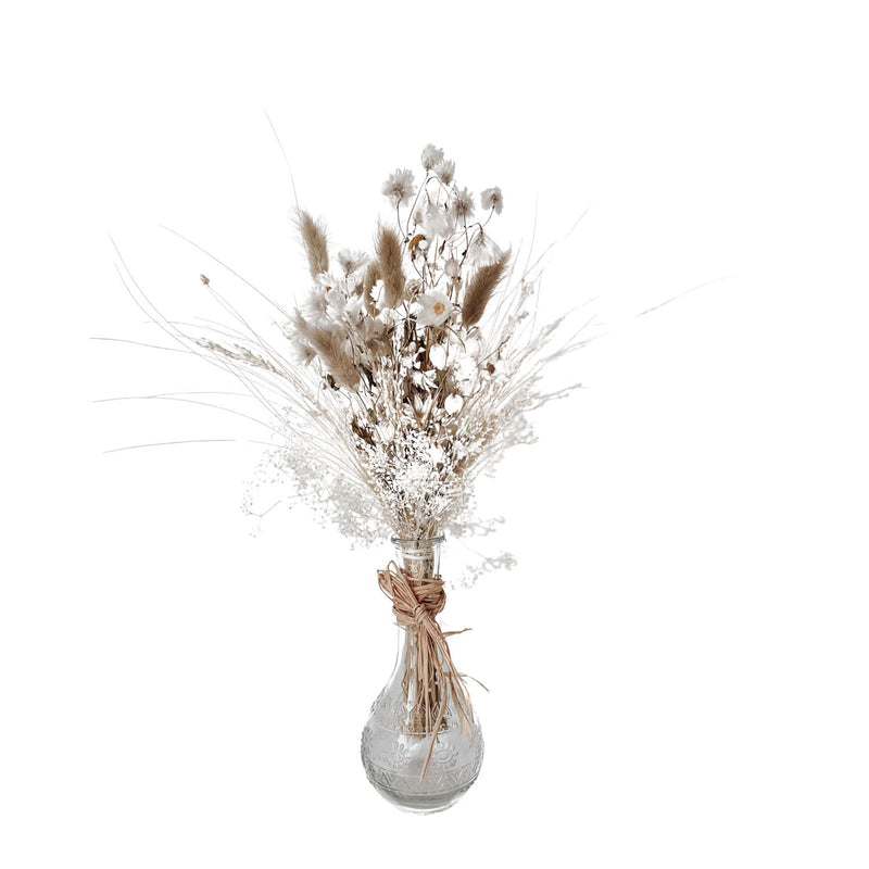Mini Trockenstrauß "Blossom" inkl. Vase und Grußkarte