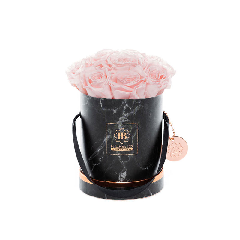 Small - Black Marble - Zartrosa Bouquet