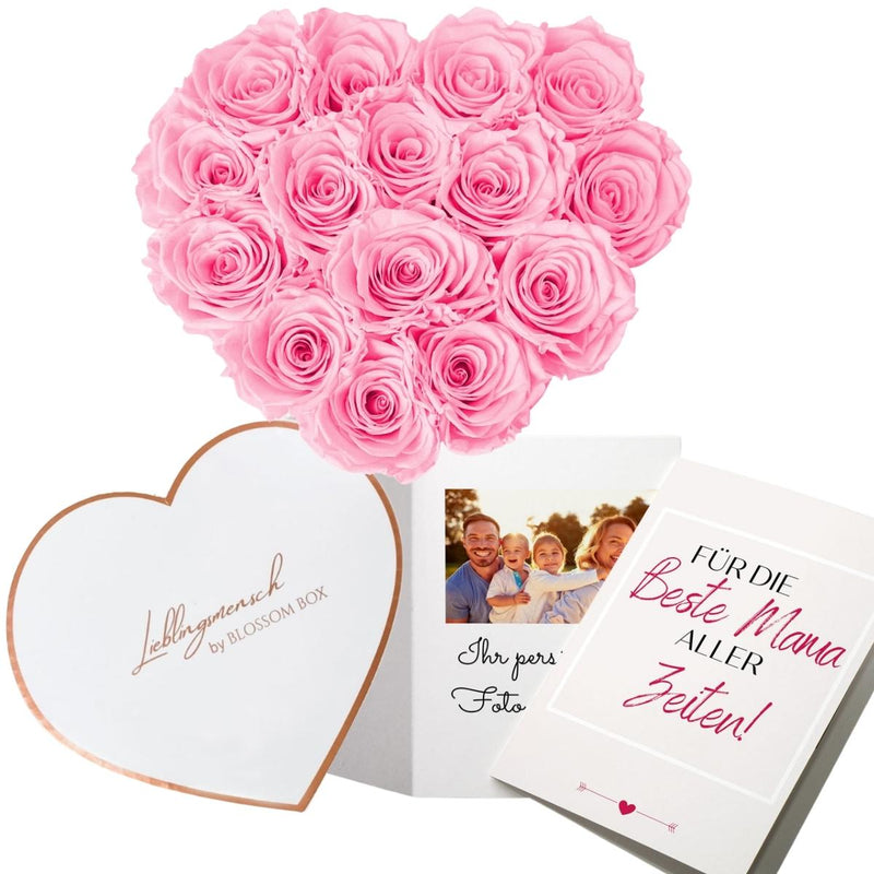 Geschenkset Lieblingsmensch Herzbox Rosa (Large)