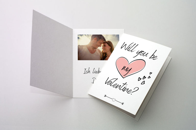 Grußkarte "Will you be my Valentine?" A6